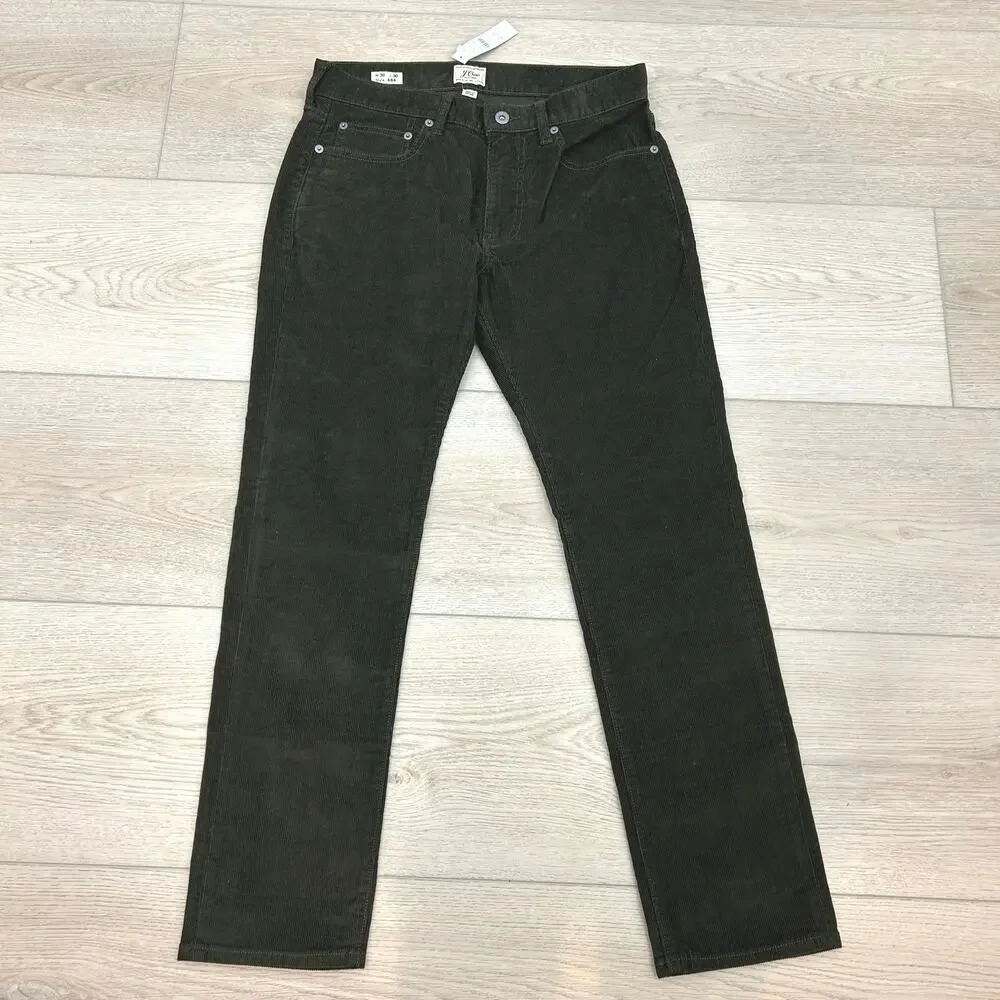 J.Crew 484 Slim-fit corduroy pants Dark olive brown  Size men’s 30 x 30 NWT